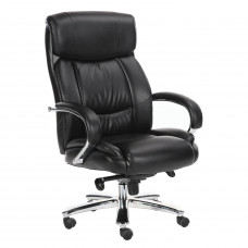Кресло офисное BRABIX PREMIUM "Direct EX-580", хром, рециклированная кожа, черное, 531824