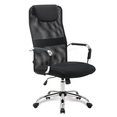 Кресло офисное BRABIX "Fit EX-514", с подголовником, хром, черное, 531949 Кресло офисное BRABIX "Fit EX-514", с подголовником, хром, черное, 531949
