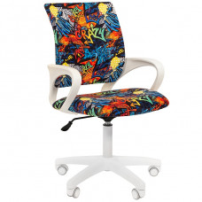 Кресло CHAIRMAN KIDS 103 LT белый пластик, велюр, crazy
