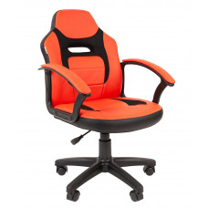 Кресло CHAIRMAN KIDS 110 экокожа/ткань, чёрный/красный