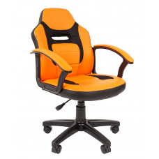Кресло CHAIRMAN KIDS 110 экокожа/ткань, чёрный/оранжевый
