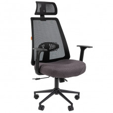Кресло CHAIRMAN 535 BLACK, ткань/сетка, чёрный/серый