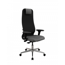Кресло МЕТТА SynchroSit 8 B1-9D - X2+Bahama /Uh00/Wh12/D02P(M24.B22.G18.W02) (Черный-Тем.серый)