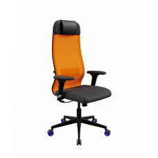 Кресло МЕТТА Sit 10 B1-111D - X2+UMF(X1) /Ub00/Wh00/D02P(M09.B11.G19.W27) (Оранжевый-Черный)