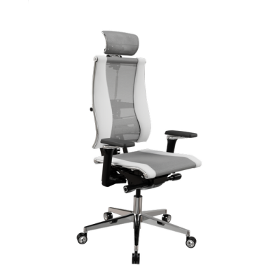 Изображение: Кресло МЕТТА Y 4DF B2-14D - YM93+Infinity /Kc09/Nc09/D15P/H13mM-3D(M26.B35.G25.W04) (Св.серый-Белый)