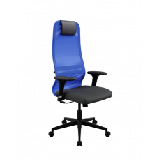 Кресло МЕТТА Sit 8 B1-8D - X1+UMF(X1) /Uh00/Wh00/D02P(M09.B11.G19.W02) (Синий-Черный)