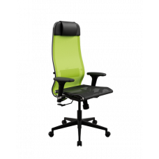 Кресло МЕТТА ErgoLife Set 4/подл.200/осн.Synchro 002 (Лайм-Черный 55C.D.1.3A3)