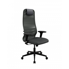 Кресло МЕТТА Sit 8 B1-8D - X1+UMF(X1) /Uh00/Wh00/D02P(M09.B11.G19.W02) (Тем.серый-Черный)