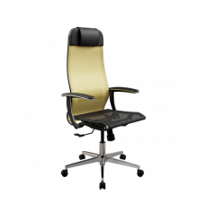 Кресло МЕТТА ErgoLife Set 4/подл.158/осн.Synchro 004 (Золотой ротанг-Черный 558.4.1.3E3)