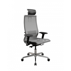 Кресло МЕТТА SynchroSit 10 B2-107D - T /Km00/Nb00/D04P/H13mL-2D(M24.B22.G18.W03) (Серый(допЧерный))
