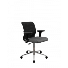 Кресло МЕТТА Sit 8 M4-9D - X2+Bahama /Uh00/Wh12/D02P(M01.B23.G42.W01) (Черный-Тем.серый)
