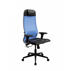 Кресло МЕТТА ErgoLife Set 4/подл.200/осн.Synchro 002 (Васильковый-Черный 55B.D.1.3A3)