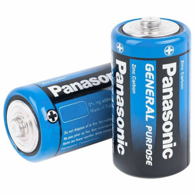 Батарейки КОМПЛЕКТ 2шт., PANASONIC D R20 (373), солевые, в пленке, 1.5 В Батарейки КОМПЛЕКТ 2шт., PANASONIC D R20 (373), солевые, в пленке, 1.5 В
