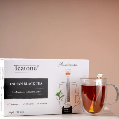 Изображение: Чай TEATONE черный индийский, 100 стиков по 1,8 г, 1246