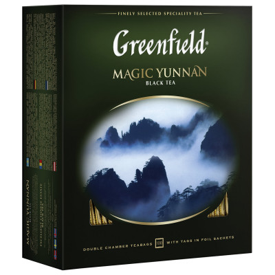 Чай GREENFIELD "Magic Yunnan" черный, 100 пакетиков в конвертах по 2 г, 0583-09 Чай GREENFIELD "Magic Yunnan" черный, 100 пакетиков в конвертах по 2 г, 0583-09