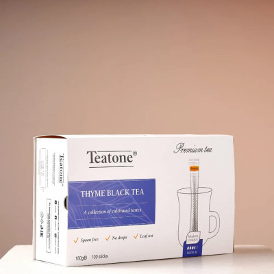 Изображение: Чай TEATONE черный с чабрецом, 100 стиков по 1,8 г, 101