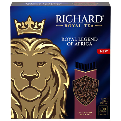 Изображение: Чай RICHARD "Royal legend of Africa" черный, 100 пакетиков в конвертах по 2 г, 102735