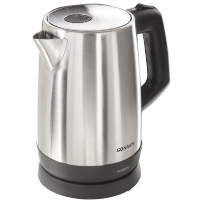 Изображение: Чайник SONNEN KT-1785, 1,7 л, 2200 Вт, закрытый нагревательный элемент, нержавеющая сталь, 453420