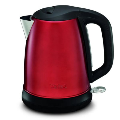 Изображение: Чайник TEFAL KI270530, 1,7 л, 2400 Вт, закрытый нагревательный элемент, сталь, красный, 7211002431