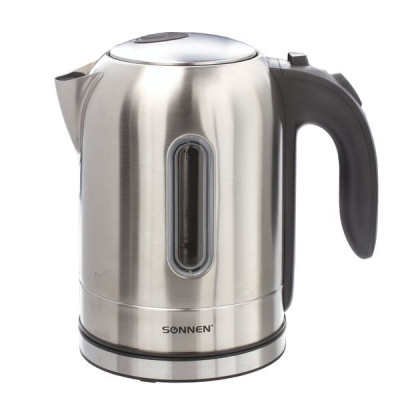 Изображение: Чайник SONNEN KT-1755, 1,7 л, 2200 Вт, закрытый нагревательный элемент, нержавеющая сталь, 453419