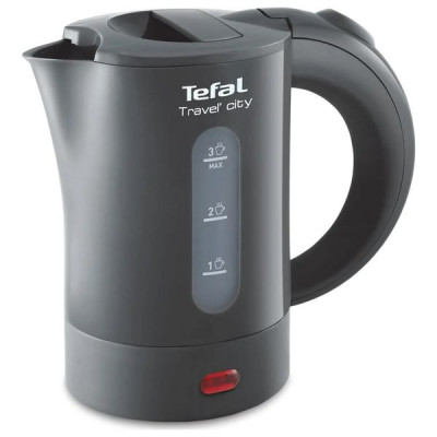 Изображение: Чайник TEFAL KO120B30, 0,5 л, 650 Вт, закрытый нагревательный элемент, пластик, серый, 7211001545