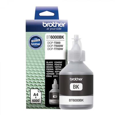 Изображение: Чернила BROTHER (BT-6000BK) для СНПЧ Brother DCP-T500WT700WT300, черные, ресурс 6000 страниц, оригинальные, BT6000BK