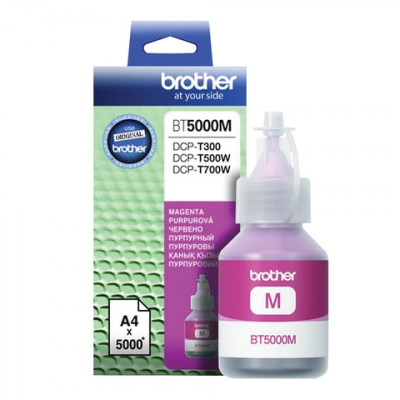 Изображение: Чернила BROTHER (BT5000М) для СНПЧ Brother DCP-T310/T510WT710W, пурпурные, оригинальные, ресурс 5000 страниц, BT5000M