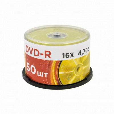 Изображение: Диск DVD-R MIREX, 4,7 Гб, 16x, Cake Box (упаковка на шпиле), КОМПЛЕКТ 50 шт., UL130003A1B