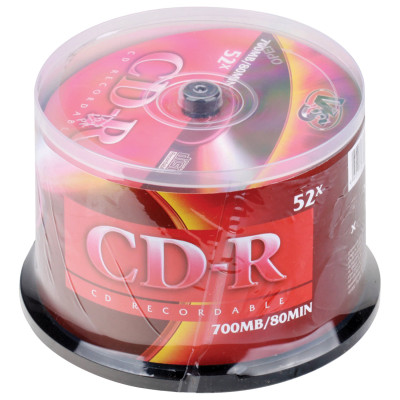 Изображение: Диск CD-R VS 700 Mb 52x Cake Box (упаковка на шпиле), КОМПЛЕКТ 50 шт., VSCDRCB5001