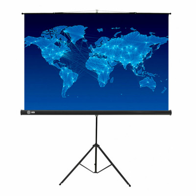 Изображение: Экран Cactus Triscreen CS-PST-150x150, 150x150 см, 1:1, напольный, черный