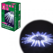 Электрогирлянда-нить комнатная "Сосульки" 2 м, 20 LED, холодный белый, батарейки, ЗОЛОТАЯ СКАЗКА, 592561