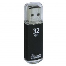 Флеш-диск 32 GB, SMARTBUY V-Cut, USB 2.0, металлический корпус, черный, SB32GBVC-K