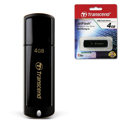 Изображение: Флеш-диск 4 GB, TRANSCEND Jet Flash 350, USB 2.0, черный, TS4GJF350
