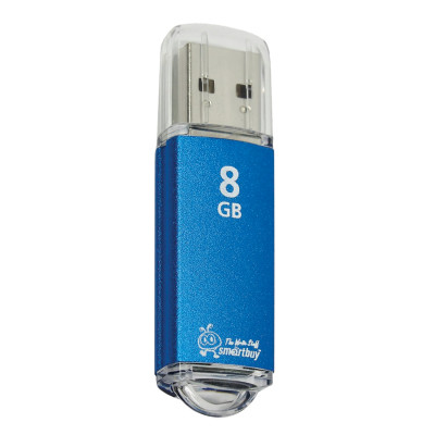 Изображение: Флеш-диск 8 GB, SMARTBUY V-Cut, USB 2.0, металлический корпус, синий, SB8GBVC-B