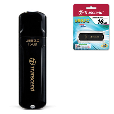 Изображение: Флеш-диск 16 GB, TRANSCEND Jet Flash 700, USB 3.0, черный, TS16GJF700