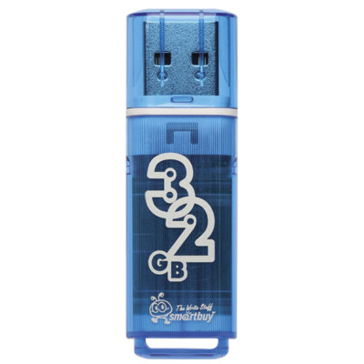 Изображение: Флеш-диск 32 GB, SMARTBUY Glossy, USB 2.0, синий, SB32GBGS-B