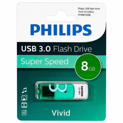 Флеш-диск 8 GB PHILIPS VIVID, разъем USB 3.0, зеленый, FM08FD00B/97 Флеш-диск 8 GB PHILIPS VIVID, разъем USB 3.0, зеленый, FM08FD00B/97