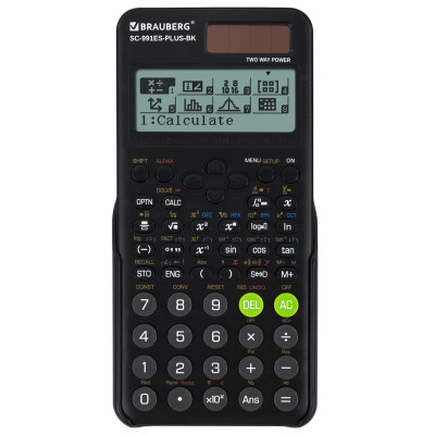 Изображение: Калькулятор инженерный BRAUBERG SC-991ES-PLUS-BK (164х80 мм), 552 функции, 10+2 разряда, ЧЕРНЫЙ, 272651