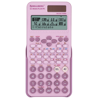 Изображение: Калькулятор инженерный BRAUBERG SC-991ES-PLUS-PK (164х80 мм), 552 функции, 10+2 разряда, РОЗОВЫЙ, 272654