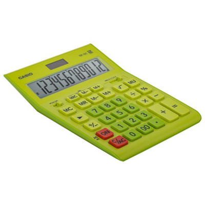 Изображение: Калькулятор настольный CASIO GR-12С-GN (210х155 мм), 12 разрядов, двойное питание, САЛАТОВЫЙ, GR-12C-GN-W-EP