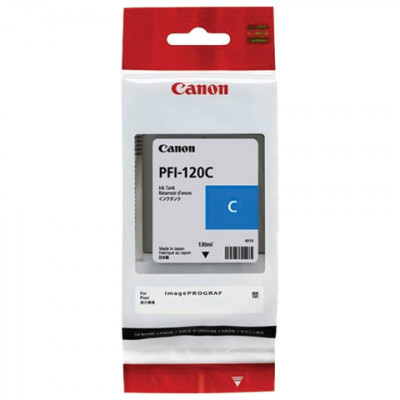 Изображение: Картридж струйный CANON (PFI-120C) для imagePROGRAF TM-200/205/300/305, голубой 130 мл, оригинальный, 2886C001
