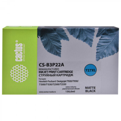 Изображение: Картридж струйный CACTUS (CS-B3P22A) для HP DesignJet T920/T1500/T2530, черный матовый