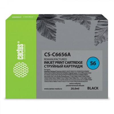 Изображение: Картридж струйный CACTUS (CS-C6656A) для HP Deskjet 5150/5550/5600/5850, черный