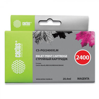 Изображение: Картридж струйный CACTUS (CS-PGI2400XLM) для CANON iB4040/MB5040/MB5340, пурпурный