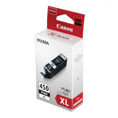 Изображение: Картридж струйный CANON (PGI-450PGBK XL) PIXMA MX724/924/iX6840, черный пигментный, оригинальный, ресурс 620 стр., 6434B001