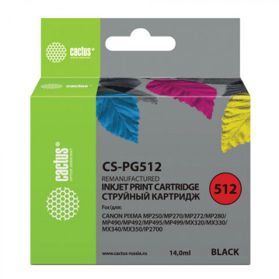 Изображение: Картридж струйный CACTUS (CS-PG512) для CANON Pixma MP240, черный