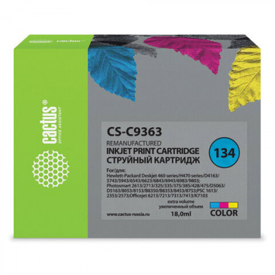 Изображение: Картридж струйный CACTUS (CS-C9363) для HP Photosmart 2573/DeskJet 6943, цветной