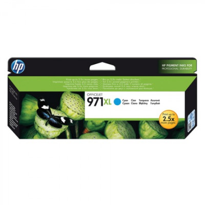 Изображение: Картридж струйный HP (CN626AE) OfficeJet Pro X576/476/451/551, №971XL, голубой, оригинальный, ресурс 6600 страниц