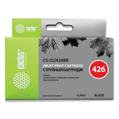 Изображение: Картридж струйный CACTUS (CS-CLI426BK) для CANON Pixma MG5140/MG5240/MG6140/MG8140, черный