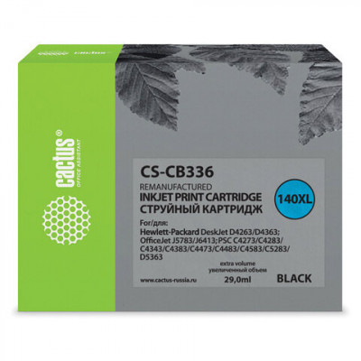 Изображение: Картридж струйный CACTUS (CS-CB336) для HP OfficeJet J5783/PS D5363, черный